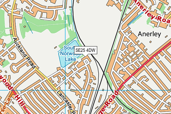 SE25 4DW map - OS VectorMap District (Ordnance Survey)