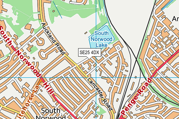 South Norwood Lake And Grounds map (SE25 4DX) - OS VectorMap District (Ordnance Survey)