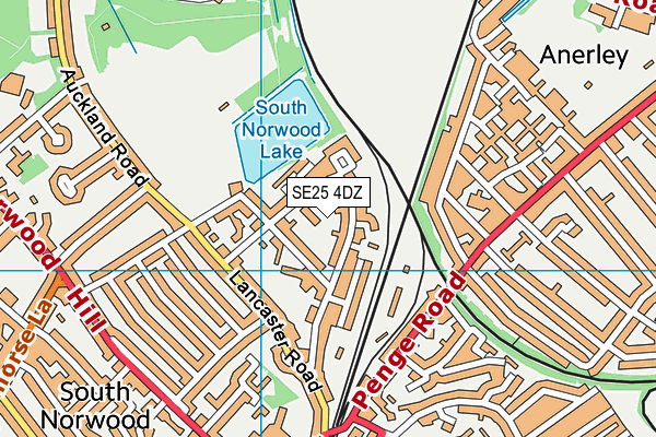 SE25 4DZ map - OS VectorMap District (Ordnance Survey)