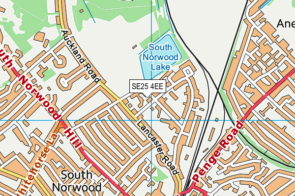 SE25 4EE map - OS VectorMap District (Ordnance Survey)