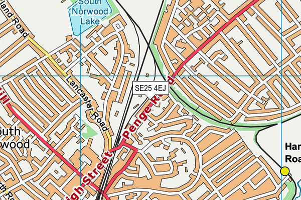 SE25 4EJ map - OS VectorMap District (Ordnance Survey)