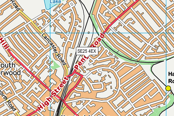 SE25 4EX map - OS VectorMap District (Ordnance Survey)