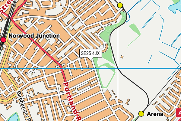 SE25 4JX map - OS VectorMap District (Ordnance Survey)