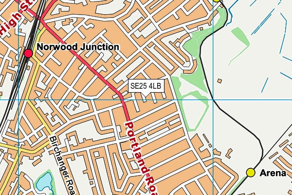 SE25 4LB map - OS VectorMap District (Ordnance Survey)