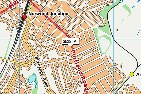 South Norwood Leisure Centre map (SE25 4PT) - OS VectorMap District (Ordnance Survey)