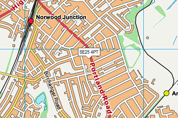 South Norwood Swimming Pool (Closed) map (SE25 4PT) - OS VectorMap District (Ordnance Survey)