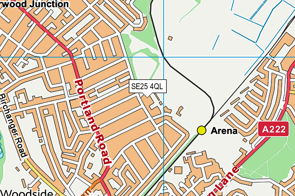 SE25 4QL map - OS VectorMap District (Ordnance Survey)