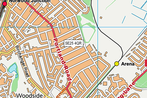 SE25 4QR map - OS VectorMap District (Ordnance Survey)