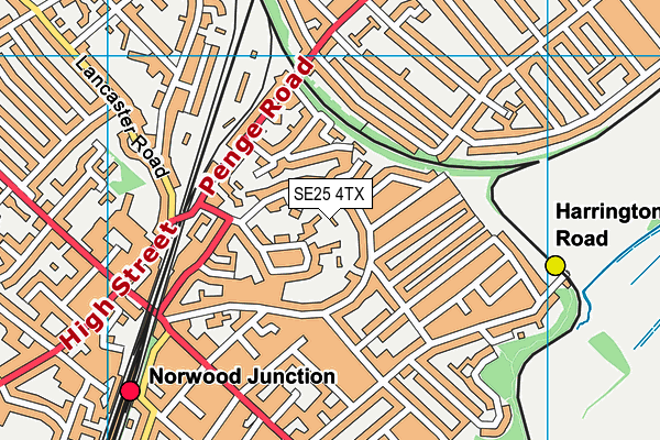 SE25 4TX map - OS VectorMap District (Ordnance Survey)