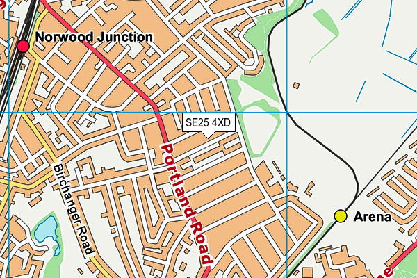 SE25 4XD map - OS VectorMap District (Ordnance Survey)