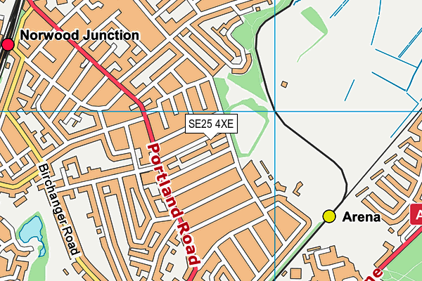 SE25 4XE map - OS VectorMap District (Ordnance Survey)