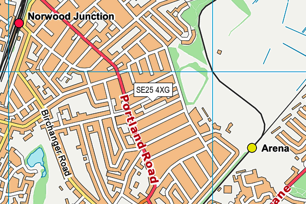 Oasis Academy Ryelands map (SE25 4XG) - OS VectorMap District (Ordnance Survey)