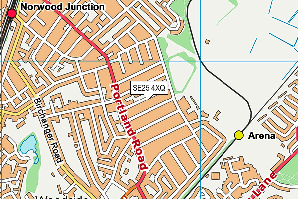 SE25 4XQ map - OS VectorMap District (Ordnance Survey)