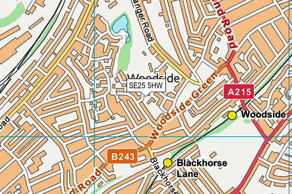 SE25 5HW map - OS VectorMap District (Ordnance Survey)