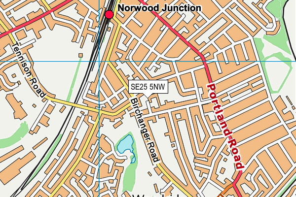SE25 5NW map - OS VectorMap District (Ordnance Survey)