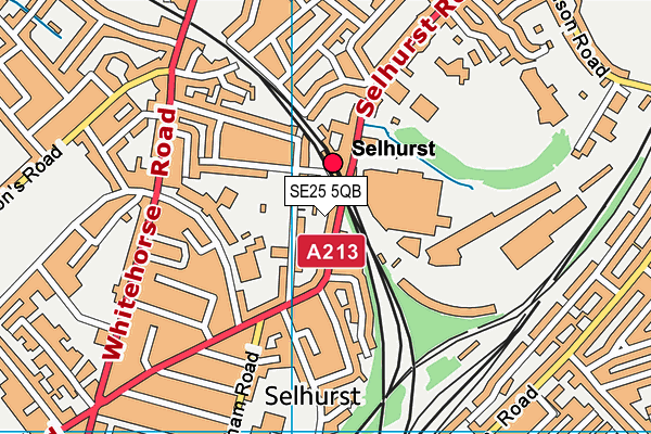 SE25 5QB map - OS VectorMap District (Ordnance Survey)