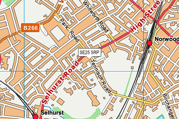 SE25 5RP map - OS VectorMap District (Ordnance Survey)