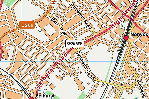 SE25 5SE map - OS VectorMap District (Ordnance Survey)