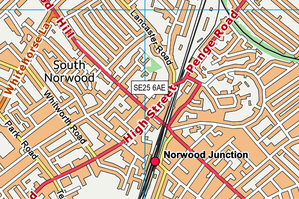 Harris Academy South Norwood map (SE25 6AE) - OS VectorMap District (Ordnance Survey)