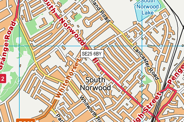 SE25 6BY map - OS VectorMap District (Ordnance Survey)