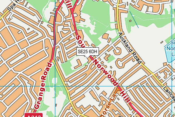 SE25 6DH map - OS VectorMap District (Ordnance Survey)