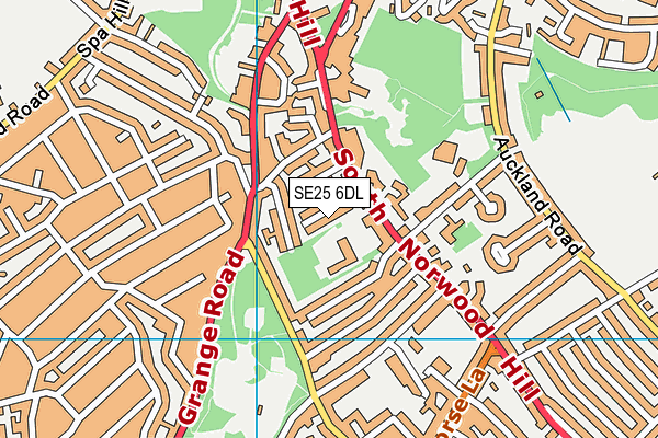 SE25 6DL map - OS VectorMap District (Ordnance Survey)