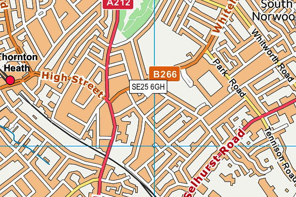 SE25 6GH map - OS VectorMap District (Ordnance Survey)