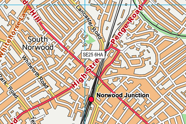 SE25 6HA map - OS VectorMap District (Ordnance Survey)