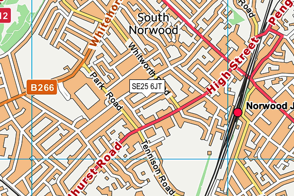 SE25 6JT map - OS VectorMap District (Ordnance Survey)