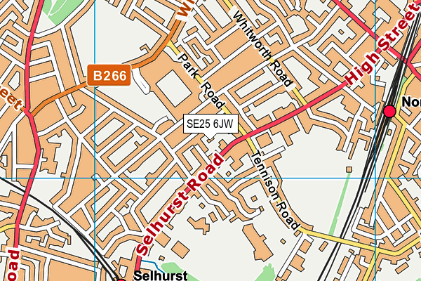 SE25 6JW map - OS VectorMap District (Ordnance Survey)