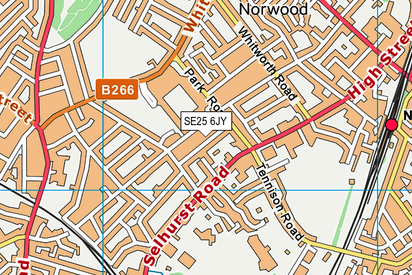 SE25 6JY map - OS VectorMap District (Ordnance Survey)