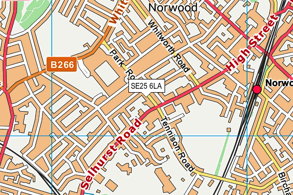 SE25 6LA map - OS VectorMap District (Ordnance Survey)