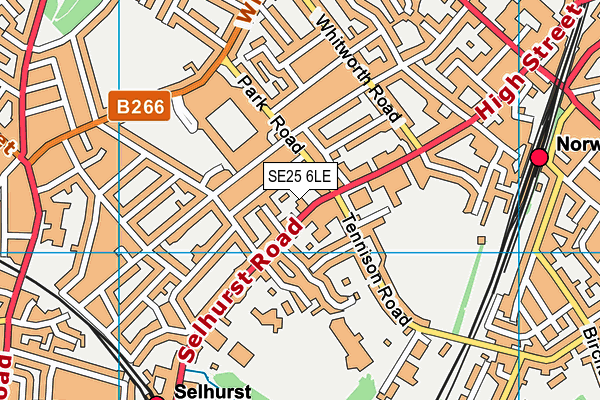 SE25 6LE map - OS VectorMap District (Ordnance Survey)
