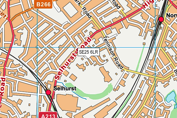 SE25 6LR map - OS VectorMap District (Ordnance Survey)