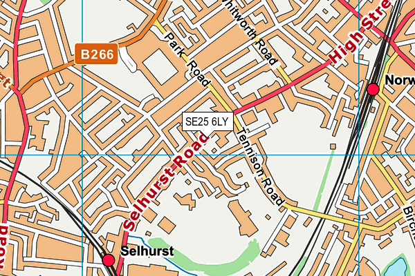 SE25 6LY map - OS VectorMap District (Ordnance Survey)