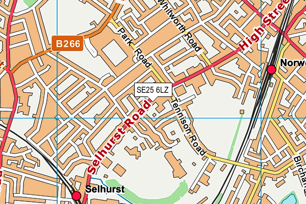 SE25 6LZ map - OS VectorMap District (Ordnance Survey)