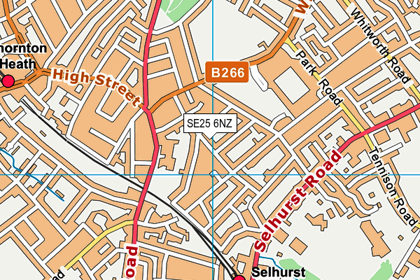 SE25 6NZ map - OS VectorMap District (Ordnance Survey)