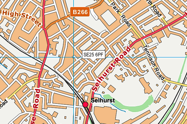 SE25 6PF map - OS VectorMap District (Ordnance Survey)