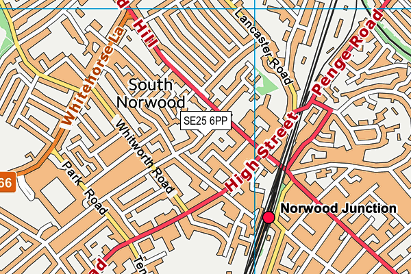 SE25 6PP map - OS VectorMap District (Ordnance Survey)