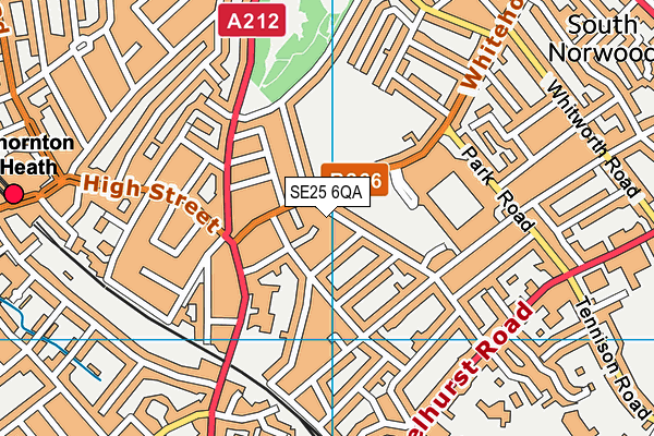 SE25 6QA map - OS VectorMap District (Ordnance Survey)