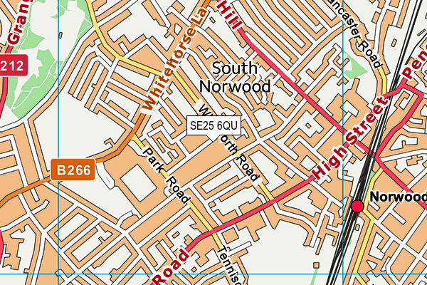 SE25 6QU map - OS VectorMap District (Ordnance Survey)