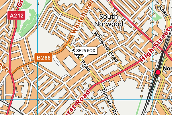 SE25 6QX map - OS VectorMap District (Ordnance Survey)