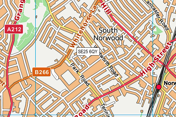 SE25 6QY map - OS VectorMap District (Ordnance Survey)