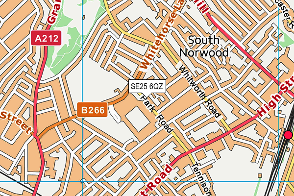 SE25 6QZ map - OS VectorMap District (Ordnance Survey)
