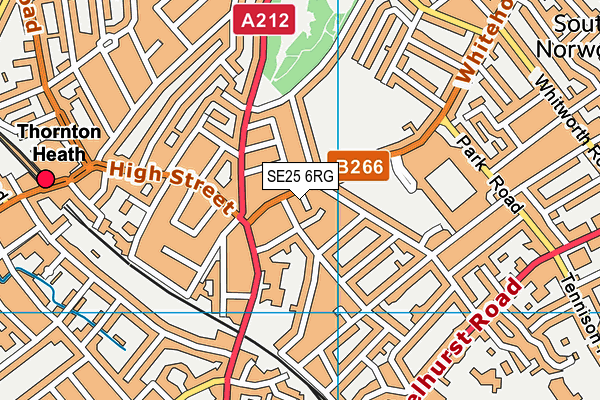 SE25 6RG map - OS VectorMap District (Ordnance Survey)