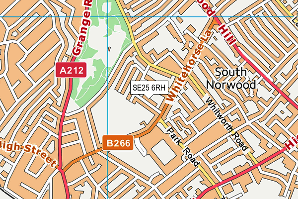 SE25 6RH map - OS VectorMap District (Ordnance Survey)