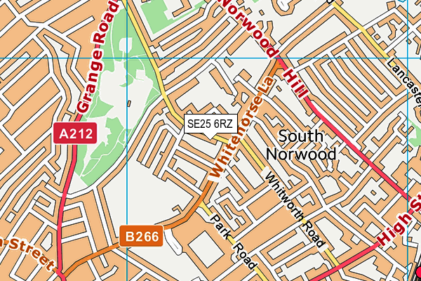SE25 6RZ map - OS VectorMap District (Ordnance Survey)