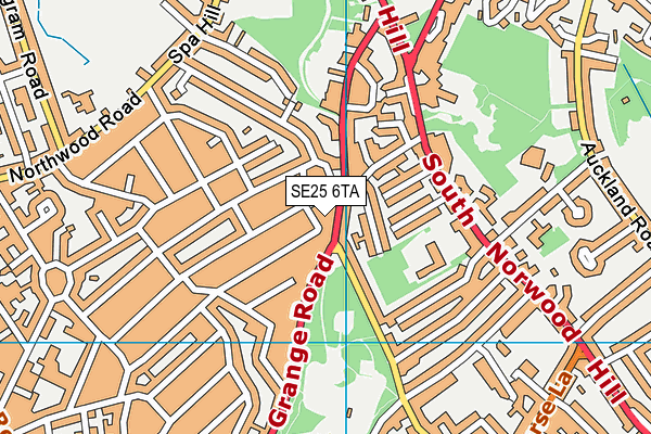 SE25 6TA map - OS VectorMap District (Ordnance Survey)