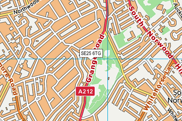 SE25 6TG map - OS VectorMap District (Ordnance Survey)