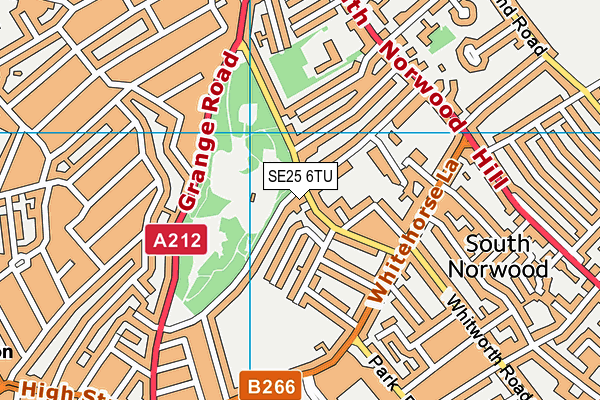 SE25 6TU map - OS VectorMap District (Ordnance Survey)